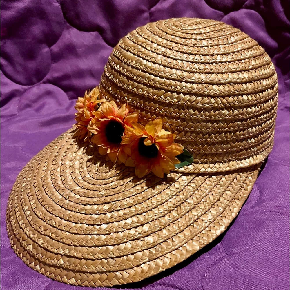 Sunflower-Embellished Straw Hat